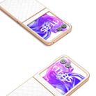 For Motorola Razr 50 Electroplated Frame Woven Texture PU Phone Case(White) - 3