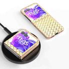 For Motorola Razr 50 Electroplated Frame Woven Texture PU Phone Case(Gold) - 2