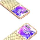 For Motorola Razr 50 Electroplated Frame Woven Texture PU Phone Case(Gold) - 3