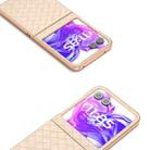 For Motorola Razr 50 Electroplated Frame Woven Texture PU Phone Case(Beige) - 3