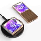 For Motorola Razr 50 Ultra Electroplated Frame Woven Texture PU Phone Case(Brown) - 2