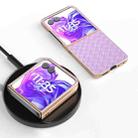 For Motorola Razr 50 Ultra Electroplated Frame Woven Texture PU Phone Case(Purple) - 2