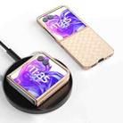 For Motorola Razr 50 Ultra Electroplated Frame Woven Texture PU Phone Case(Beige) - 2