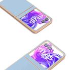For Motorola Razr 50 ABEEL Electroplating Frame Genuine Leather Wave Phone Case(Blue) - 3