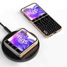 For Motorola Razr 50 ABEEL Electroplated Frame Genuine Leather Crocodile Pattern Phone Case(Black) - 2