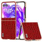 For Motorola Razr 50 ABEEL Electroplated Frame Genuine Leather Crocodile Pattern Phone Case(Red) - 1