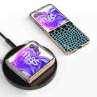 For Motorola Razr 50 Ultra ABEEL Electroplated Frame Genuine Leather Crocodile Pattern Phone Case(Blue) - 2