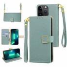 For iPhone 13 Pro Crossbody Litchi Texture Square Buckle Leather Phone Case(Blue) - 1