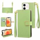 For iPhone 12 / 12 Pro Crossbody Litchi Texture Square Buckle Leather Phone Case(Green) - 1