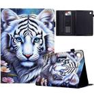 For Samsung Galaxy Tab A9 Painted Pattern Leather Tablet Case(White Tiger) - 1