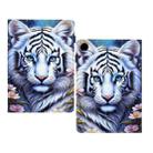 For Samsung Galaxy Tab A9 Painted Pattern Leather Tablet Case(White Tiger) - 3