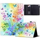 For Samsung Galaxy Tab S6 Lite 2020 Painted Pattern Leather Tablet Case(Colorful Flowers) - 1