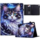 For Samsung Galaxy Tab S6 Lite 2020 Painted Pattern Leather Tablet Case(Tabby Cat) - 1