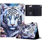 For iPad 10.2 2019 Painted Pattern Leather Tablet Case(White Tiger) - 1