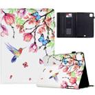 For iPad Air 11 2024 Painted Pattern Leather Tablet Case(Flowers Bird) - 1