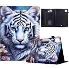 For iPad Air 11 2024 Painted Pattern Leather Tablet Case(White Tiger) - 1