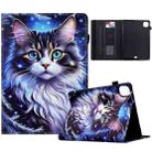 For iPad Air 11 2024 Painted Pattern Leather Tablet Case(Tabby Cat) - 1