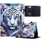 For iPad 9.7 2017 Painted Pattern Leather Tablet Case(White Tiger) - 1