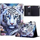 For Lenovo Tab M9 Painted Pattern Leather Tablet Case(White Tiger) - 1