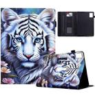 For Lenovo Tab Tab M11 Painted Pattern Leather Tablet Case(White Tiger) - 1