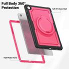 For Samsung Galaxy Tab A9+ Honeycomb Hybrid Tablet Case with Handle Holder & Strap(Rose Red) - 3