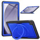 For Samsung Galaxy Tab A9+ Honeycomb Hybrid Tablet Case with Handle Holder & Strap(Dark Blue) - 1