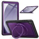 For Samsung Galaxy Tab A9+ Honeycomb Hybrid Tablet Case with Handle Holder & Strap(Purple) - 1