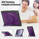 For Samsung Galaxy Tab A9+ Honeycomb Hybrid Tablet Case with Handle Holder & Strap(Purple) - 2