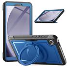 For Samsung Galaxy Tab A9 Honeycomb Hybrid Tablet Case with Handle Holder & Strap(Navy Blue) - 1