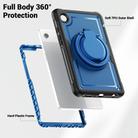 For Samsung Galaxy Tab A9 Honeycomb Hybrid Tablet Case with Handle Holder & Strap(Navy Blue) - 3