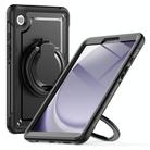 For Samsung Galaxy Tab A9 Honeycomb Hybrid Tablet Case with Handle Holder & Strap(Black) - 2