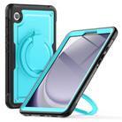 For Samsung Galaxy Tab A9 Honeycomb Hybrid Tablet Case with Handle Holder & Strap(Light Blue) - 2