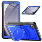 For Samsung Galaxy Tab A9 Honeycomb Hybrid Tablet Case with Handle Holder & Strap(Dark Blue) - 1