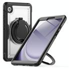 For Samsung Galaxy Tab A9 Honeycomb Hybrid Tablet Case with Handle Holder & Strap(Transparent) - 2