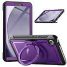 For Samsung Galaxy Tab A9 Honeycomb Hybrid Tablet Case with Handle Holder & Strap(Purple) - 1