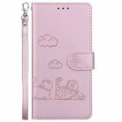 For iPhone 16 Pro Max Cute Cats RFID Leather Phone Case(Rose Gold) - 2