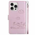 For iPhone 16 Pro Max Cute Cats RFID Leather Phone Case(Rose Gold) - 3