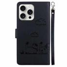 For iPhone 16 Pro Max Cute Cats RFID Leather Phone Case(Black) - 3