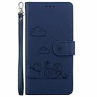 For iPhone 16 Pro Cute Cats RFID Leather Phone Case(Blue) - 2