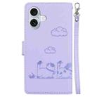 For iPhone 16 Plus Cute Cats RFID Leather Phone Case(Purple) - 3