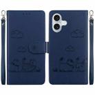 For iPhone 16 Plus Cute Cats RFID Leather Phone Case(Blue) - 1