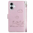 For iPhone 16 Cute Cats RFID Leather Phone Case(Rose Gold) - 3