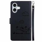 For iPhone 16 Cute Cats RFID Leather Phone Case(Black) - 3