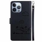 For iPhone 15 Pro Max Cute Cats RFID Leather Phone Case(Black) - 3