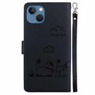 For iPhone 15 Cute Cats RFID Leather Phone Case(Black) - 3