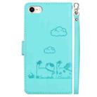 For iPhone 7 / 8 / SE 2022 Cute Cats RFID Leather Phone Case(Green) - 3