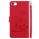 For iPhone 7 / 8 / SE 2022 Cute Cats RFID Leather Phone Case(Red) - 3