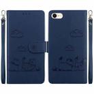 For iPhone 7 / 8 / SE 2022 Cute Cats RFID Leather Phone Case(Blue) - 1