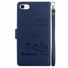 For iPhone 7 / 8 / SE 2022 Cute Cats RFID Leather Phone Case(Blue) - 3