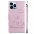 For iPhone 13 Pro Max Cute Cats RFID Leather Phone Case(Rose Gold) - 3